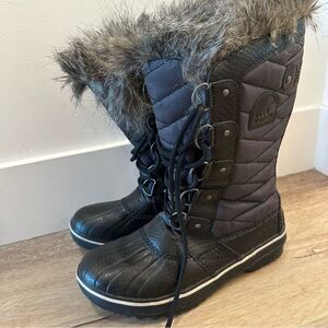 Sorel Tofino II Knee High Lace Up Waterproof Black Boots 7.5